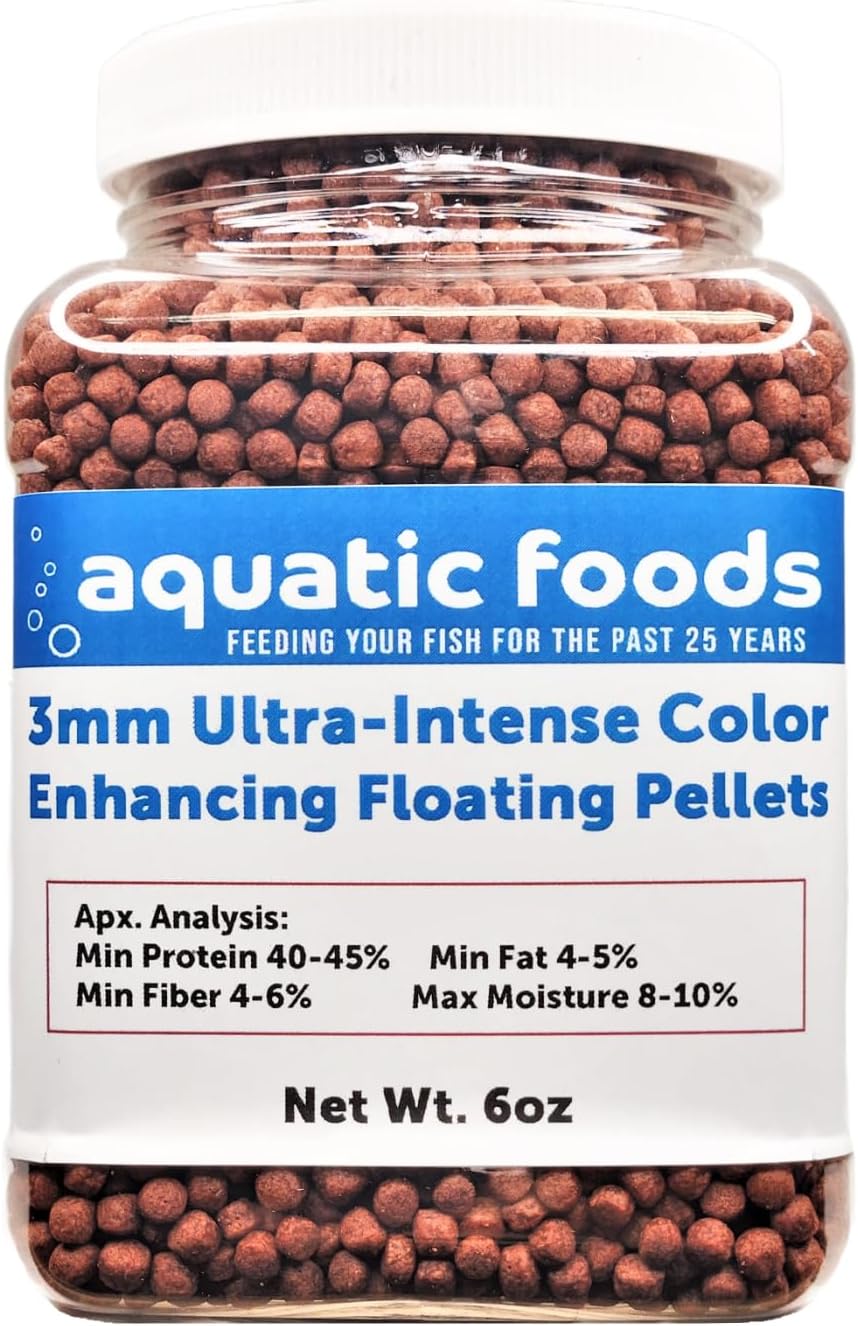 Pellets flotantes ultra intensos de 0.079 in para todos los peces tropicales, disco, cuerno de flor roja, loro rojo, todos los peces, todos los