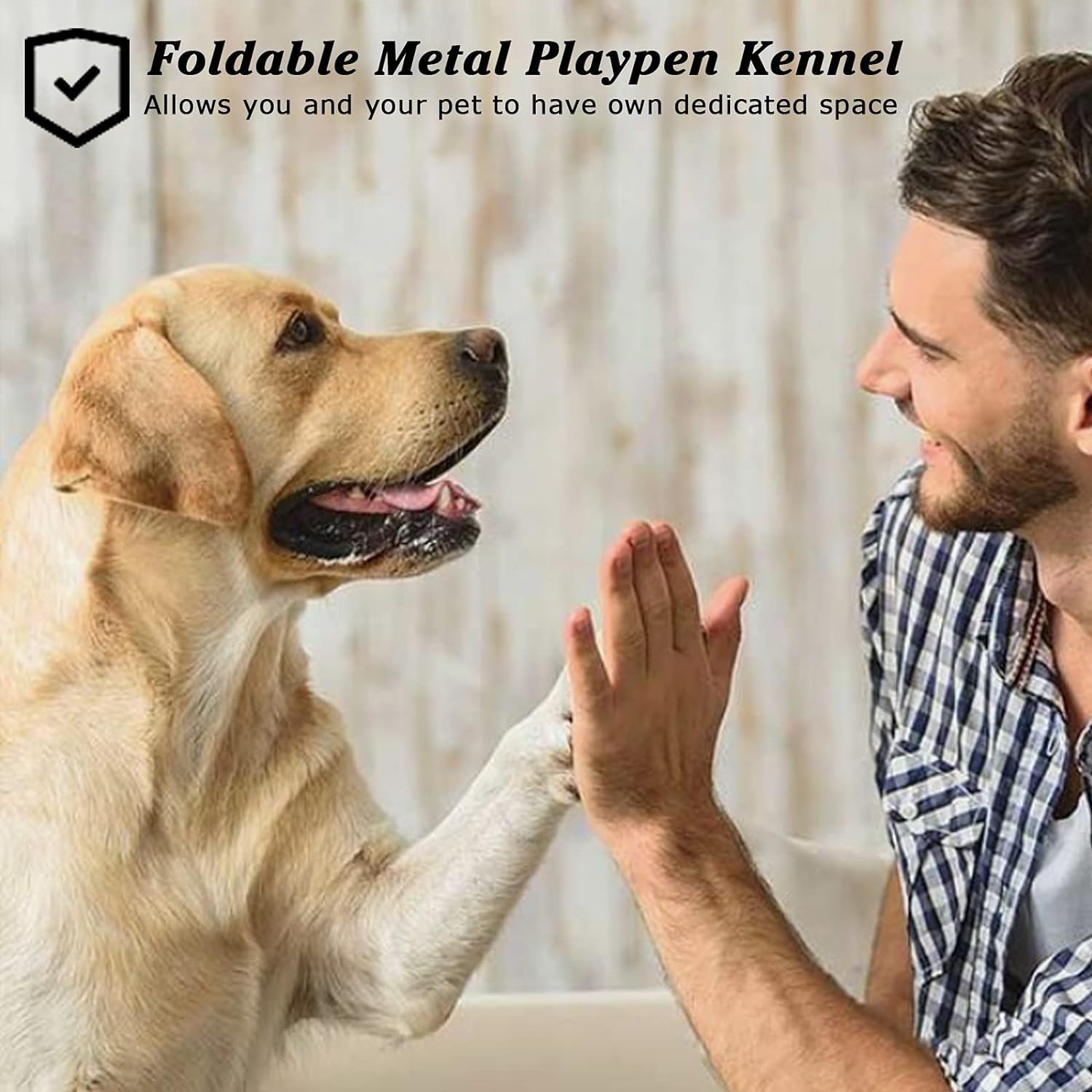 PUKAMI Valla para perros para el patio, 16 paneles de 24 pulgadas de alto x 32 pulgadas de ancho, corralito portátil para perros pequeños y