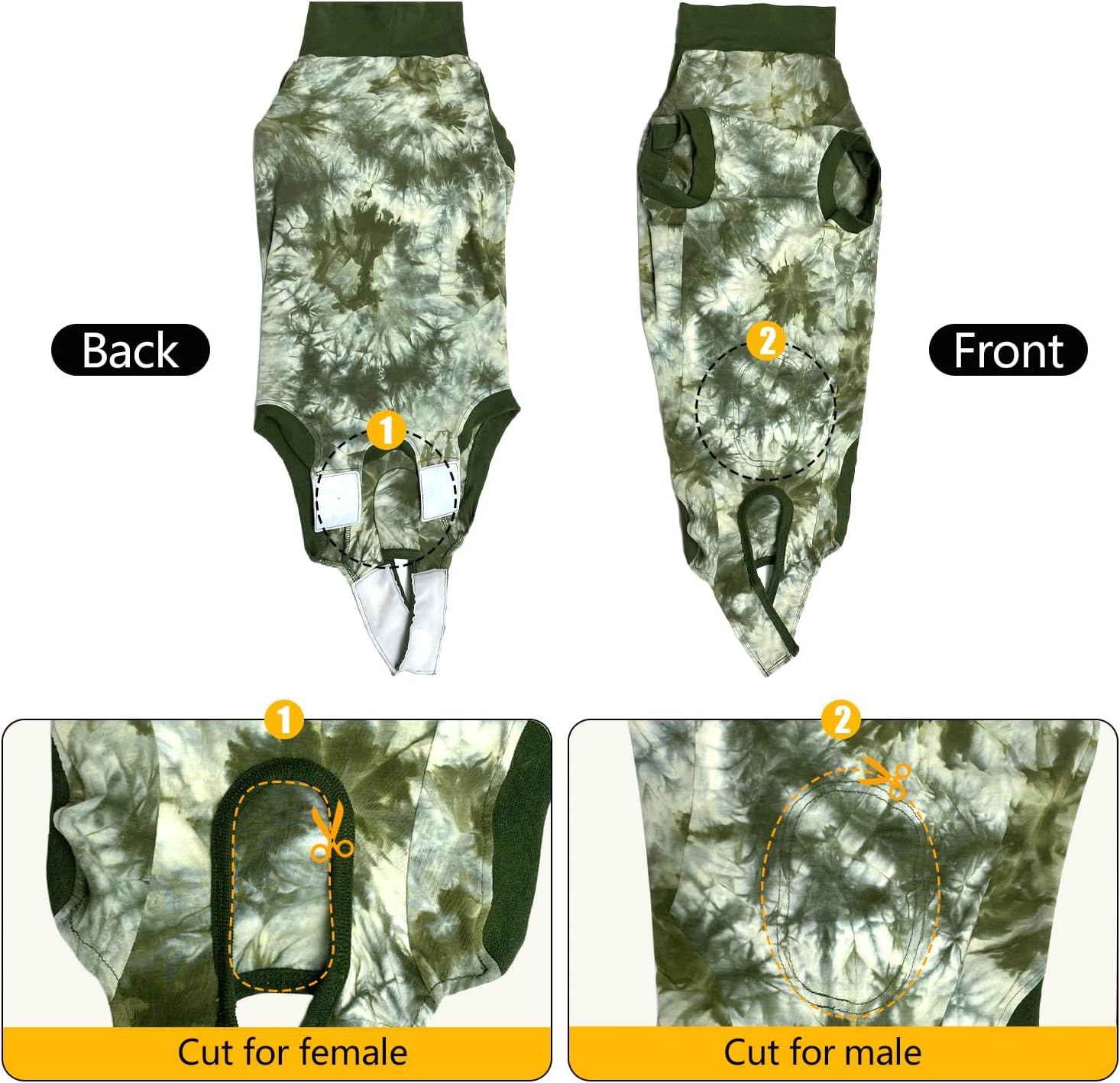 Lianzimau Traje de recuperación para perros, traje de esterilización para perras, alternativa de cono de cuello electrónico después de la cirugía,