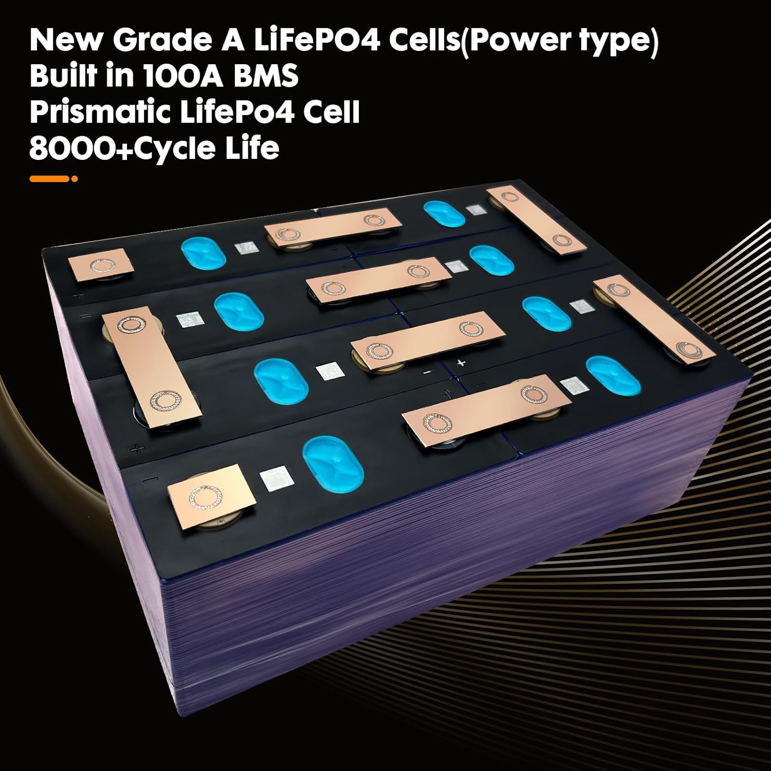 GuaiGLong Batería LiFePO4 de 12 V 80 Ah, batería de motor de arrastre integrada 100 A BMS 1024Wh, más de 8000 baterías de litio de ciclo profundo de