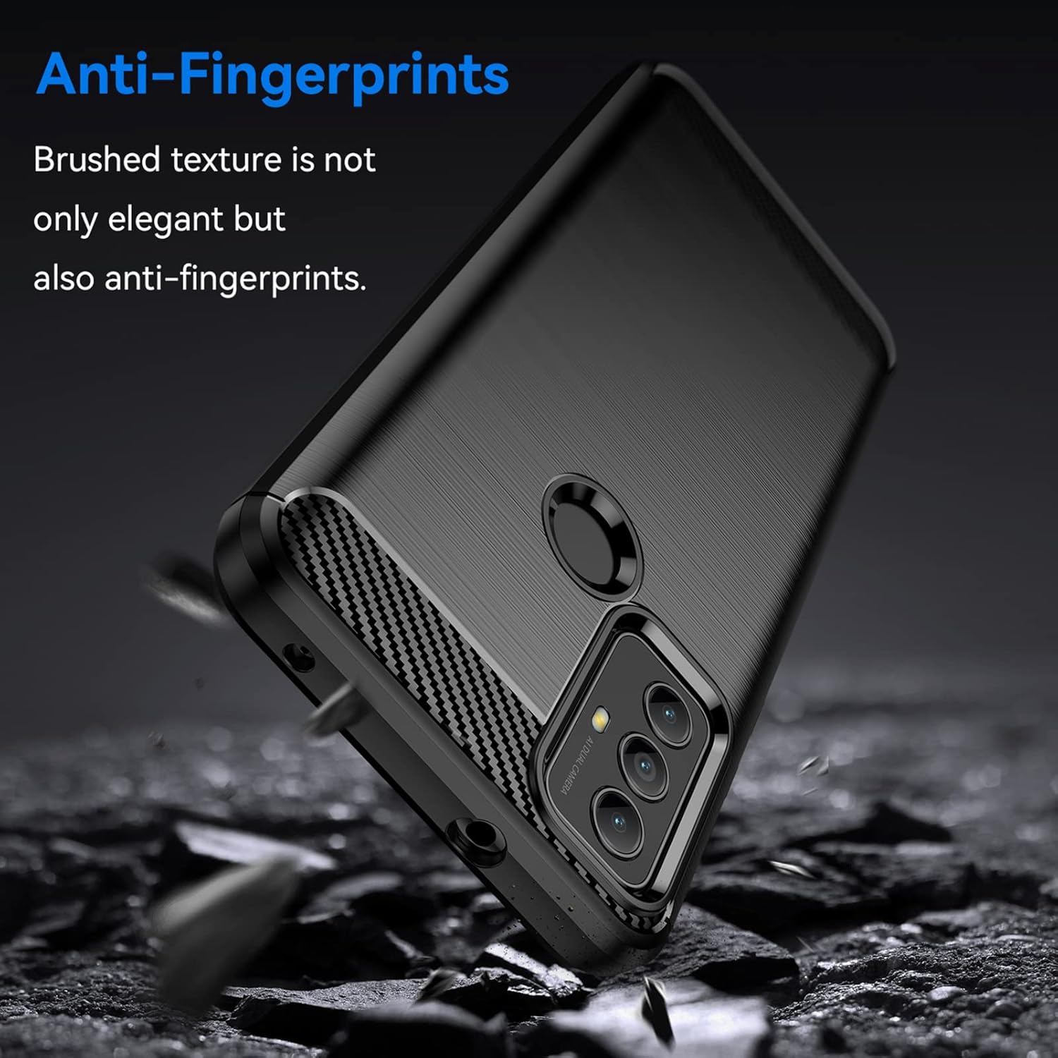 Funda para Moto G Play 2023, Motorola G Play 2023 con protector de pantalla HD, a la moda, absorción de golpes, flexible TPU parachoques de goma