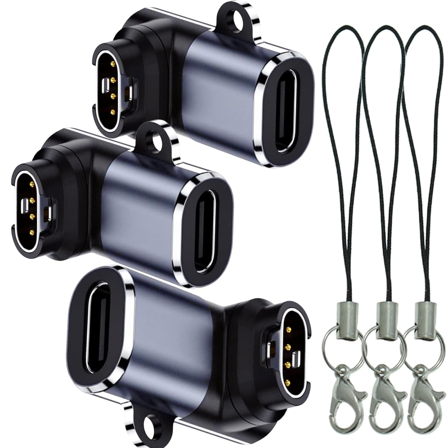 sweguard Garmin – Adaptador de cargador de reloj en ángulo recto, paquete de 3 cables USB tipo C de carga para Garmin Fenix 7 7S 7X 6S 6 6X 5S 5 5X,