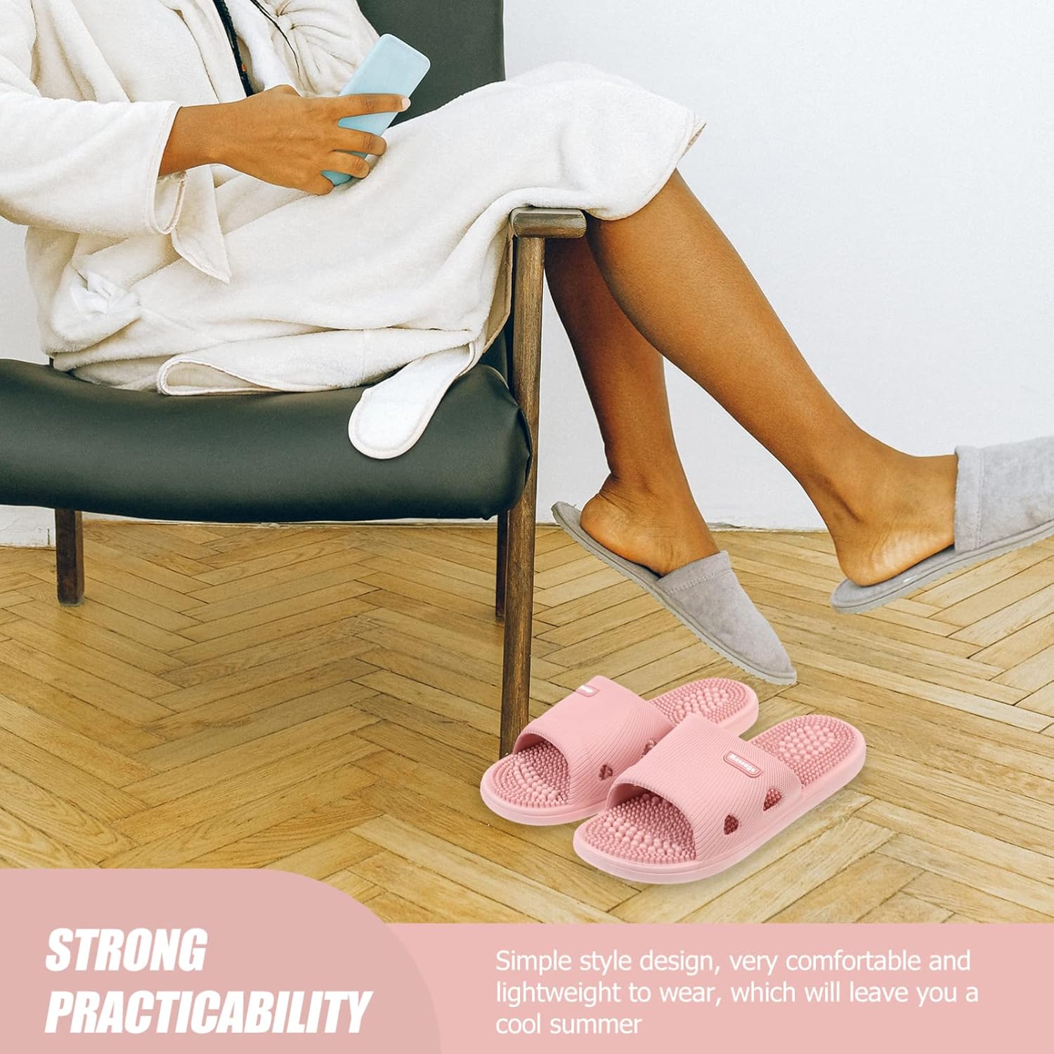 EXCEART 1 par de zapatillas de masaje de pies acupresión pie punta abierta reflexología sandalias para mujer sandalias para hombre sandalias de