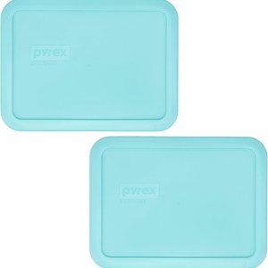 Pyrex 7210-PC Tapa rectangular de almacenamiento de plástico turquesa blanqueada al sol, fabricada en Estados Unidos, paquete de 2 Pyrex 7210-PC Tapa rectangular de almacenamiento de plástico turquesa blanqueada al sol, fabricada en Estados Unidos, paquete de 2