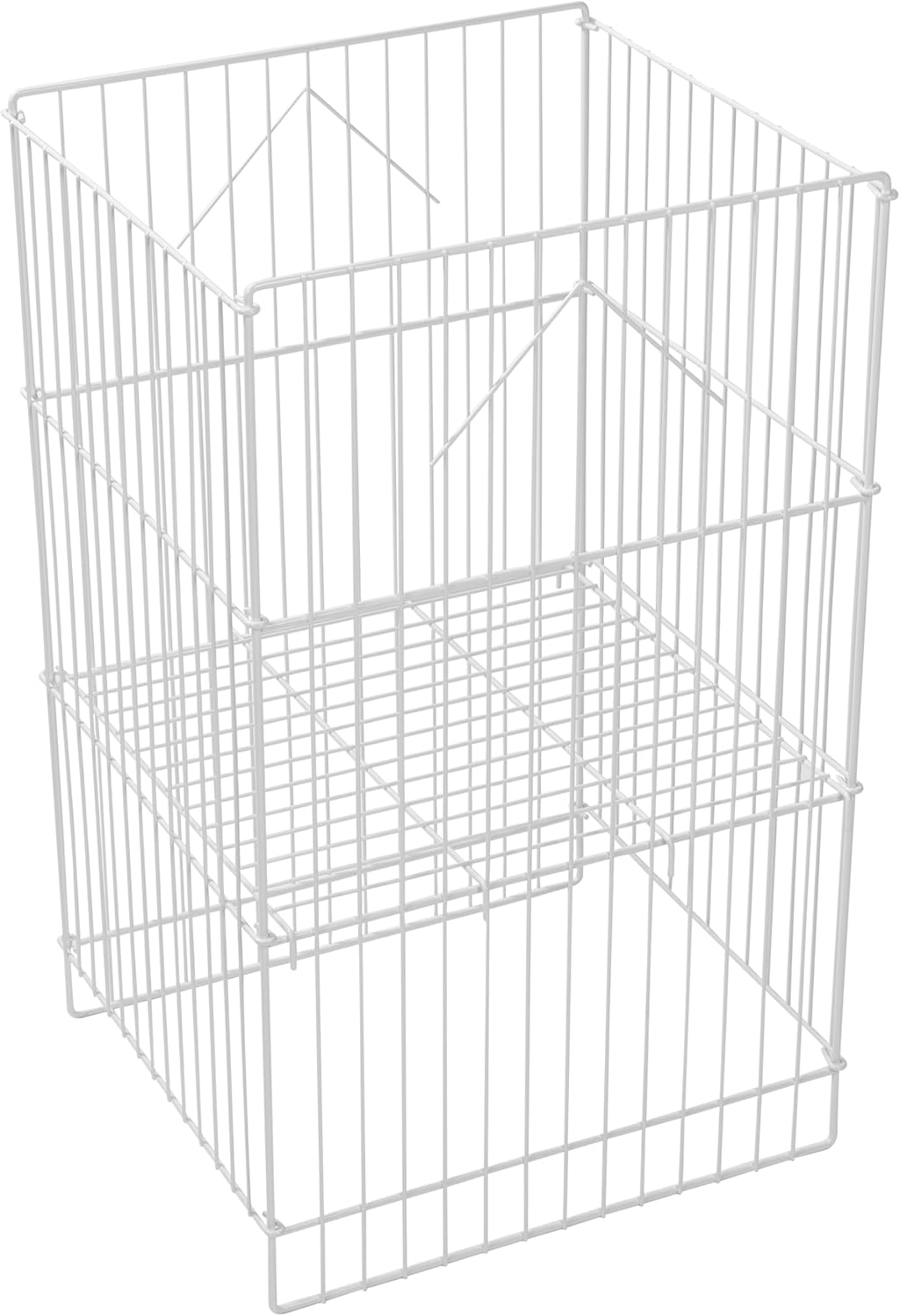 Cubo de basura de alambre blanco – 18″ X 18″ X 30″