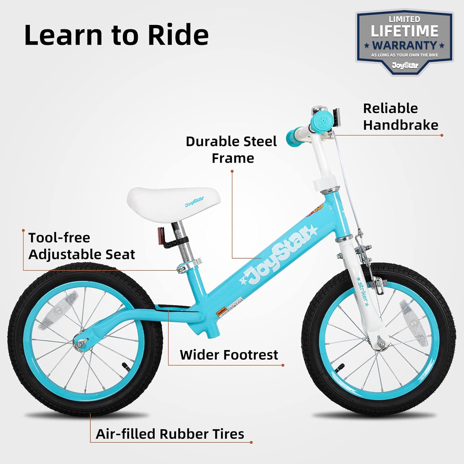 JOYSTAR Bicicleta de equilibrio de 1416 pulgadas para niños pequeños y niños de 3 a 8 años de edad, bicicleta de equilibrio deportiva para niños con