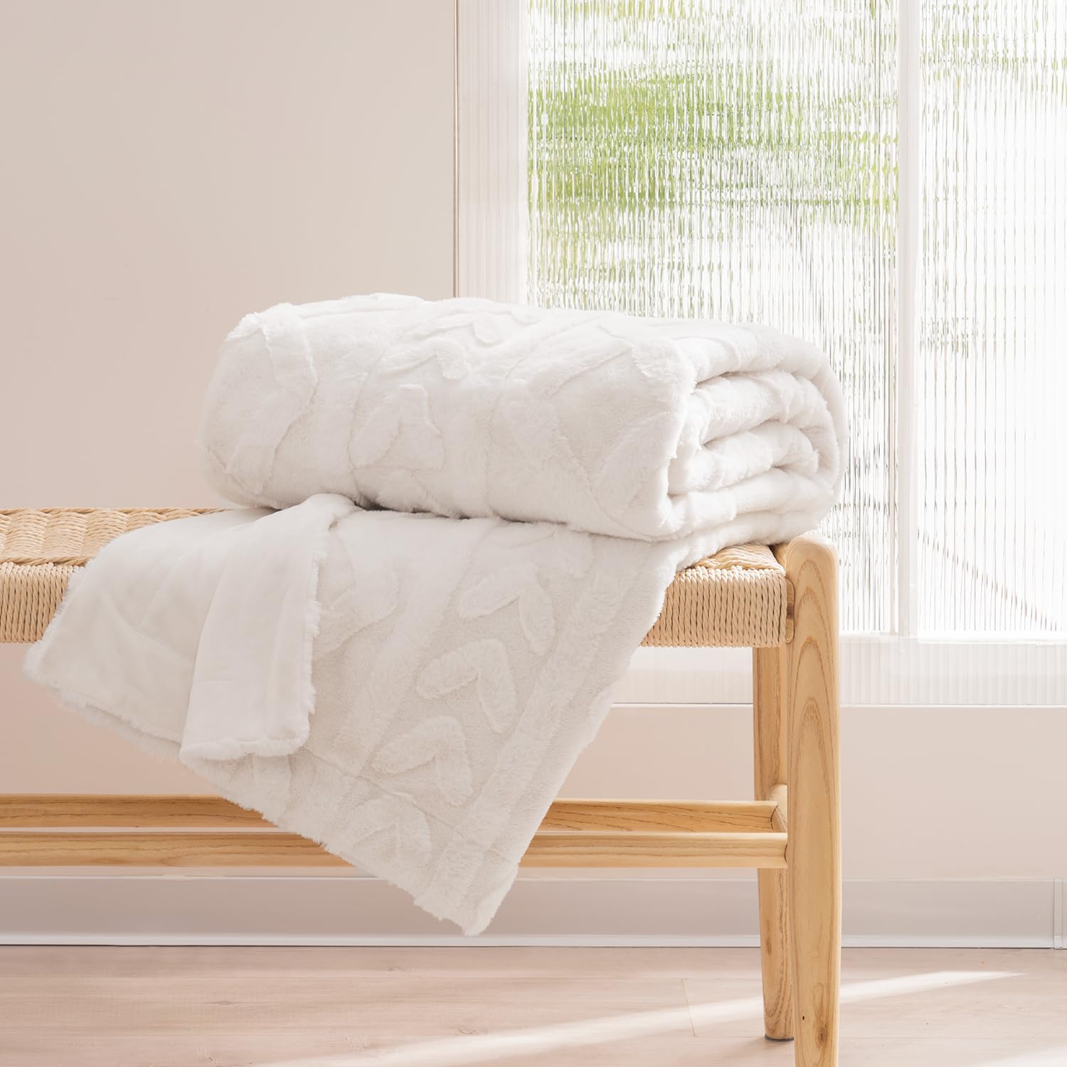 EVERGRACE Manta de piel sintética, manta de forro polar suave para mujer, acogedora manta de felpa esponjosa y cálida para sofá y cama, 60 x 80