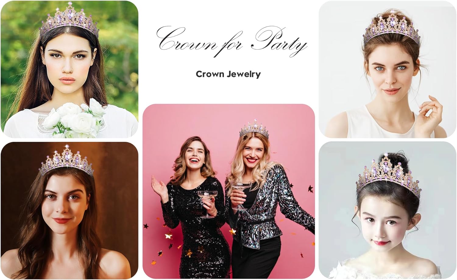 Kamirola – Corona de reina y tiaras corona de princesa para mujeres y niñas, diademas de cristal para novia, princesa para bodas y fiestas (01)