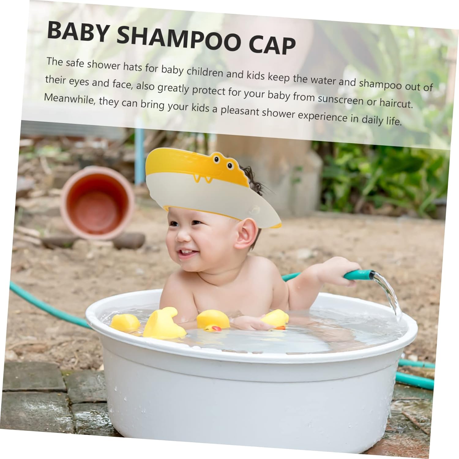 Gorro de champú para niños, gorra de ducha flexible para niños, champú para niños, sombrero de baño, productos de seguridad para el baño, taza de