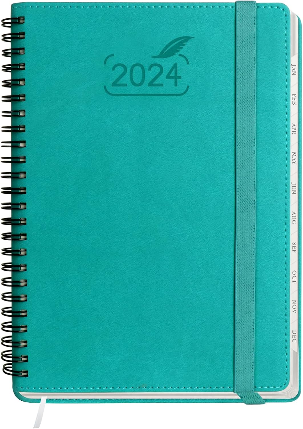 Agenda 2024 de BEZEND, calendario A5 de 5.8 x 8.5 pulgadas, agenda diaria, semanal y mensual, encuadernado en espiral, papel certificado FSC,