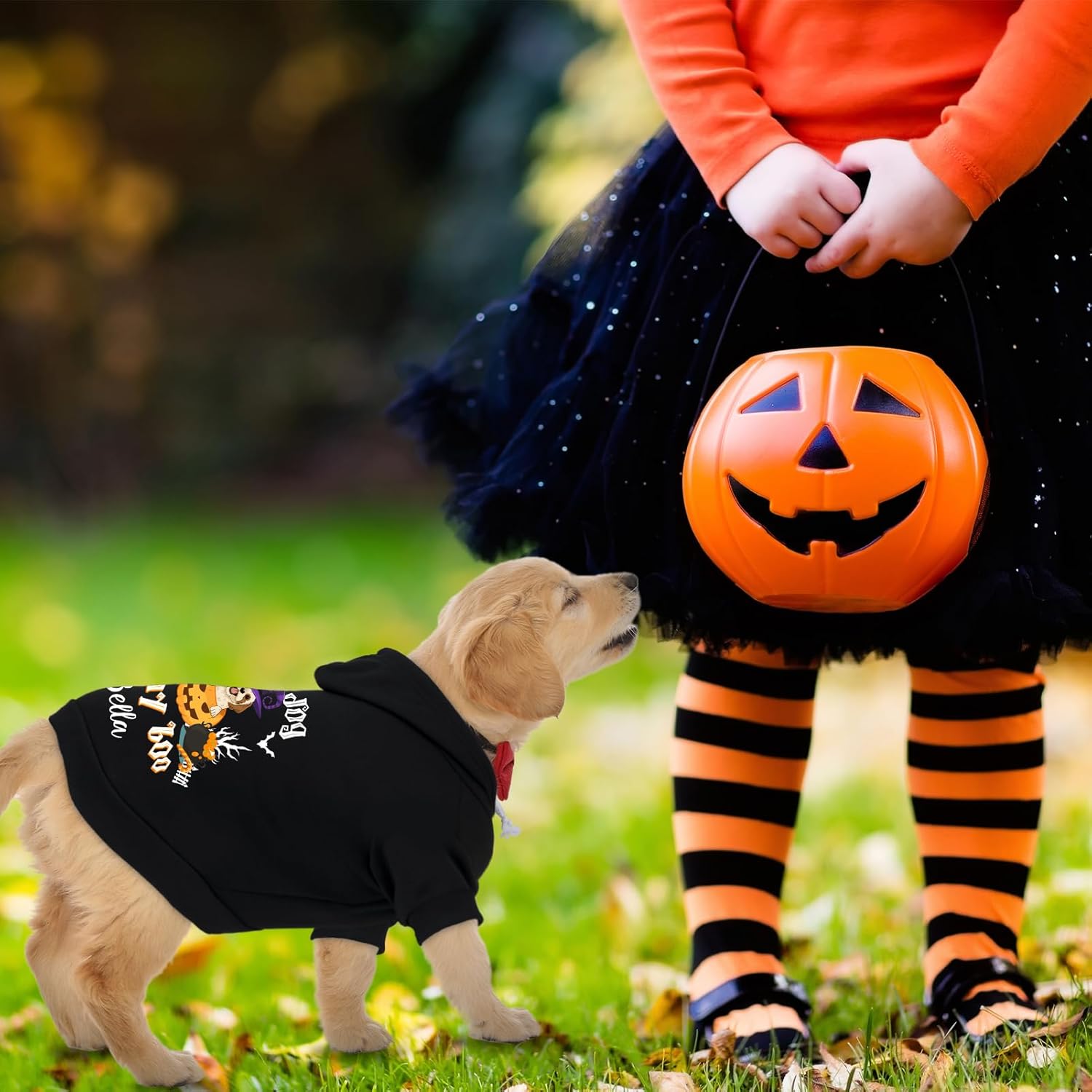 Atdesk Sudadera con capucha personalizada para perro de Halloween, sudadera con capucha para perro con nombre personalizado, sudadera con capucha