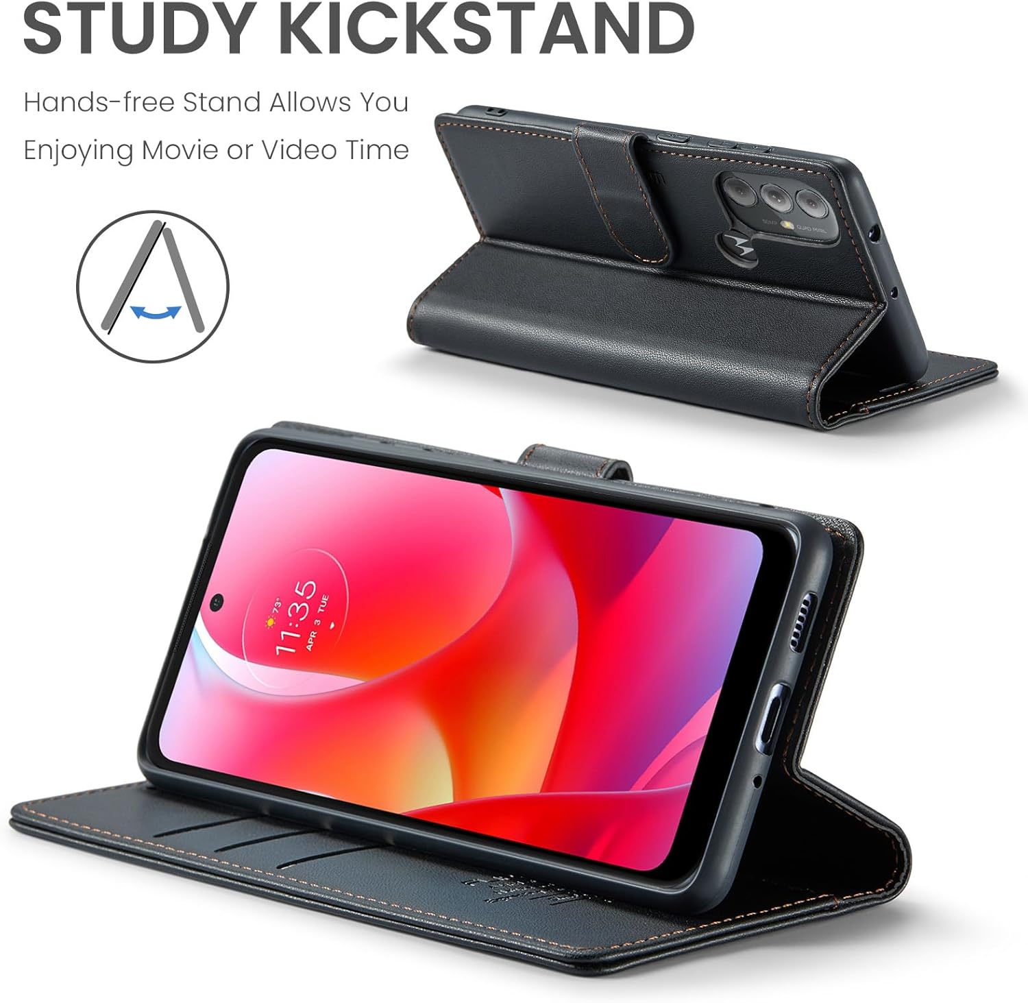 FLIPALM Funda tipo cartera para Moto G Power 2022 con bloqueo RFID, tarjetero de piel sintética, función atril, funda protectora a prueba de golpes