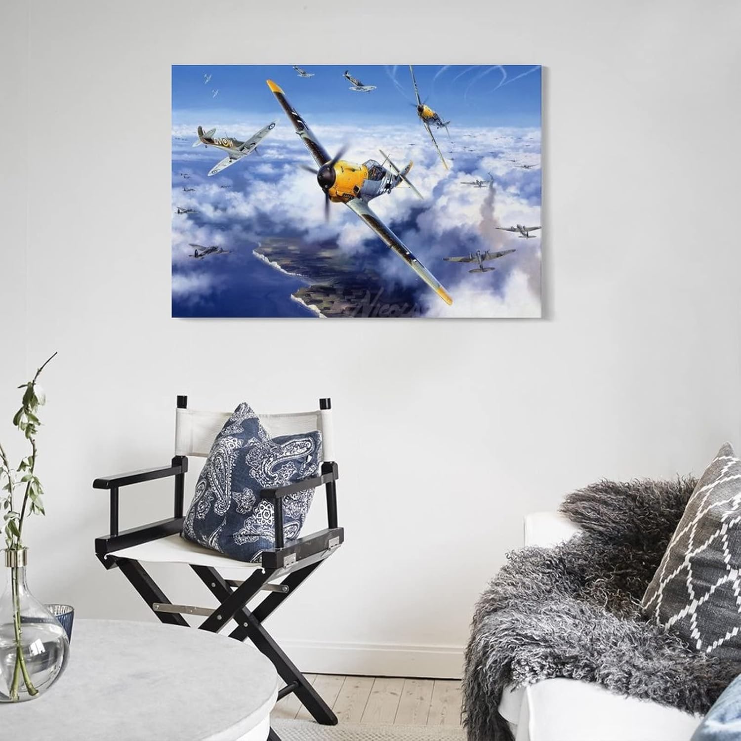 Póster de pantalla de ala de aviación de cohetes de caza de cohetes, pinturas artísticas en lienzo, decoración de pared, decoración del hogar,