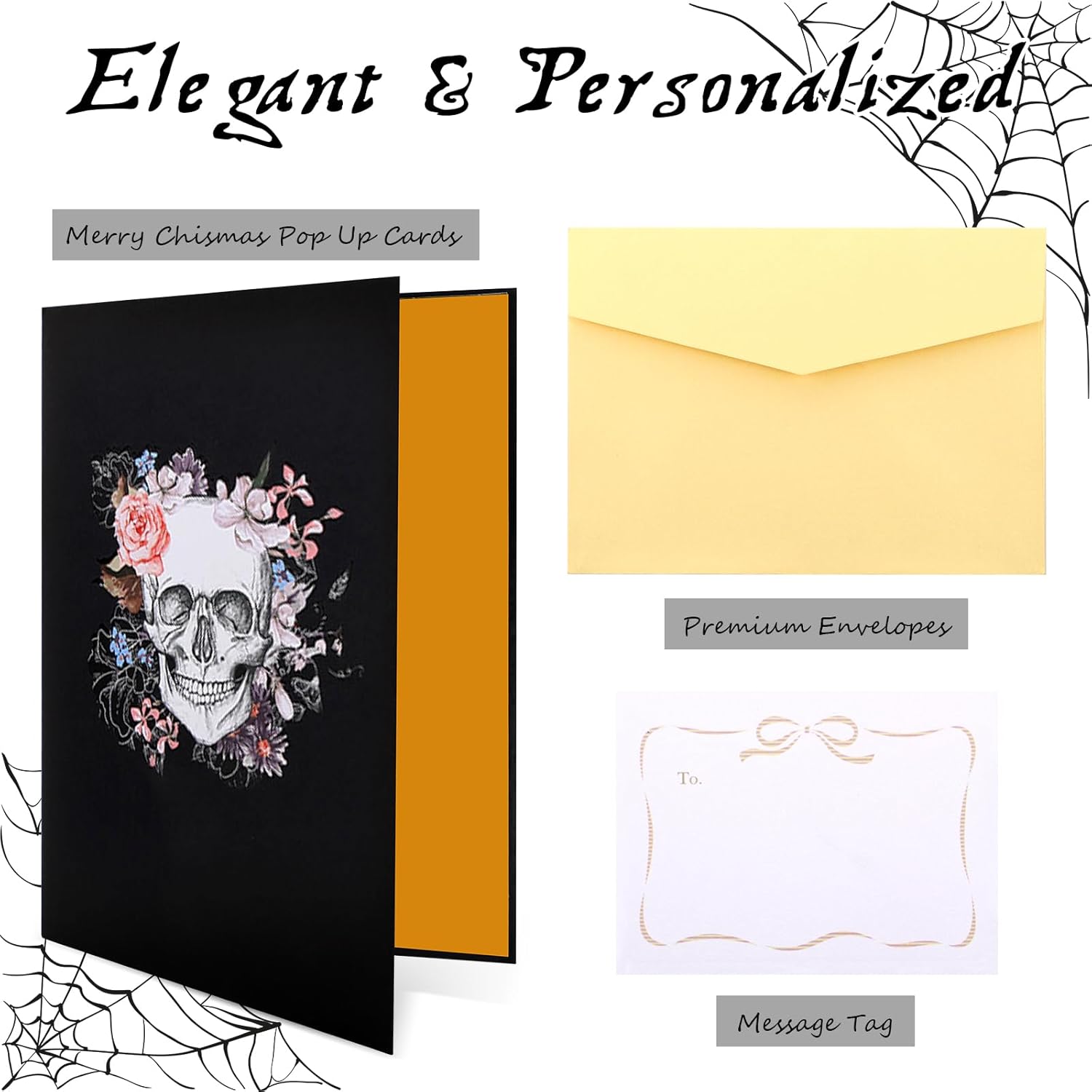 YLOLUL 2 tarjetas emergentes de Halloween con diseño de calavera de rosa, coloridas hechas a mano, 3D, tarjetas de Halloween de 5 x 7 pulgadas,