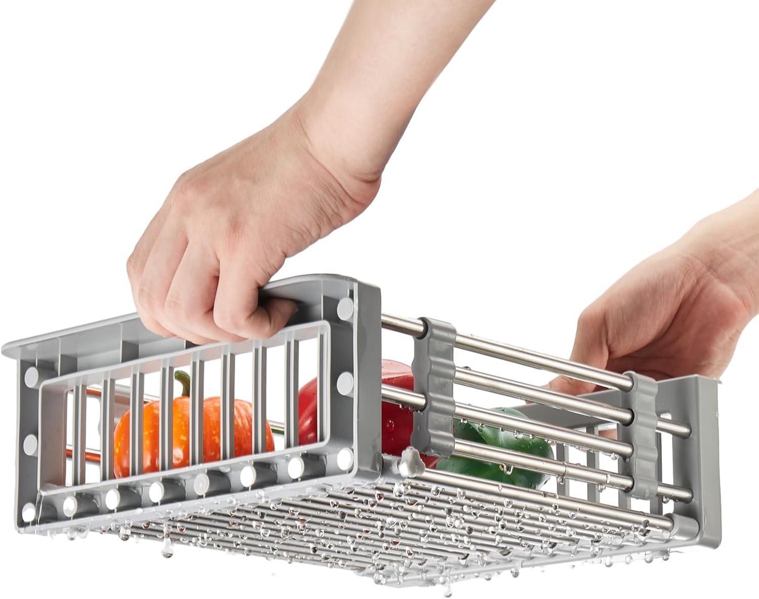 Colador extensible para cocina sobre el fregadero, cesta colador para fregadero de cocina, colador coladorutilizado para limpieza de verduras y