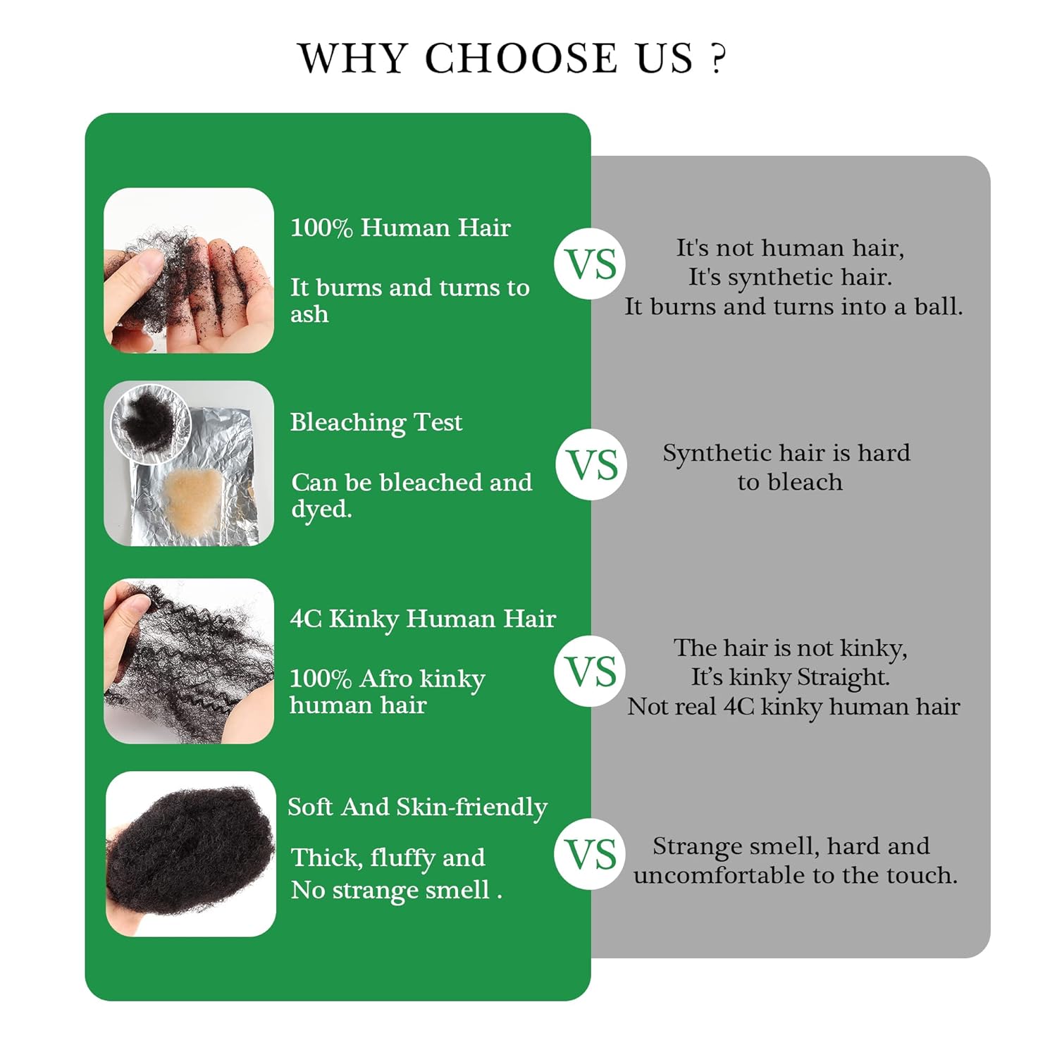 Afro Kinkys – Extensiones de cabello humano a granel para extensiones de rastas, cabello afro de ganchillo para mujeres negras, cabello humano afro