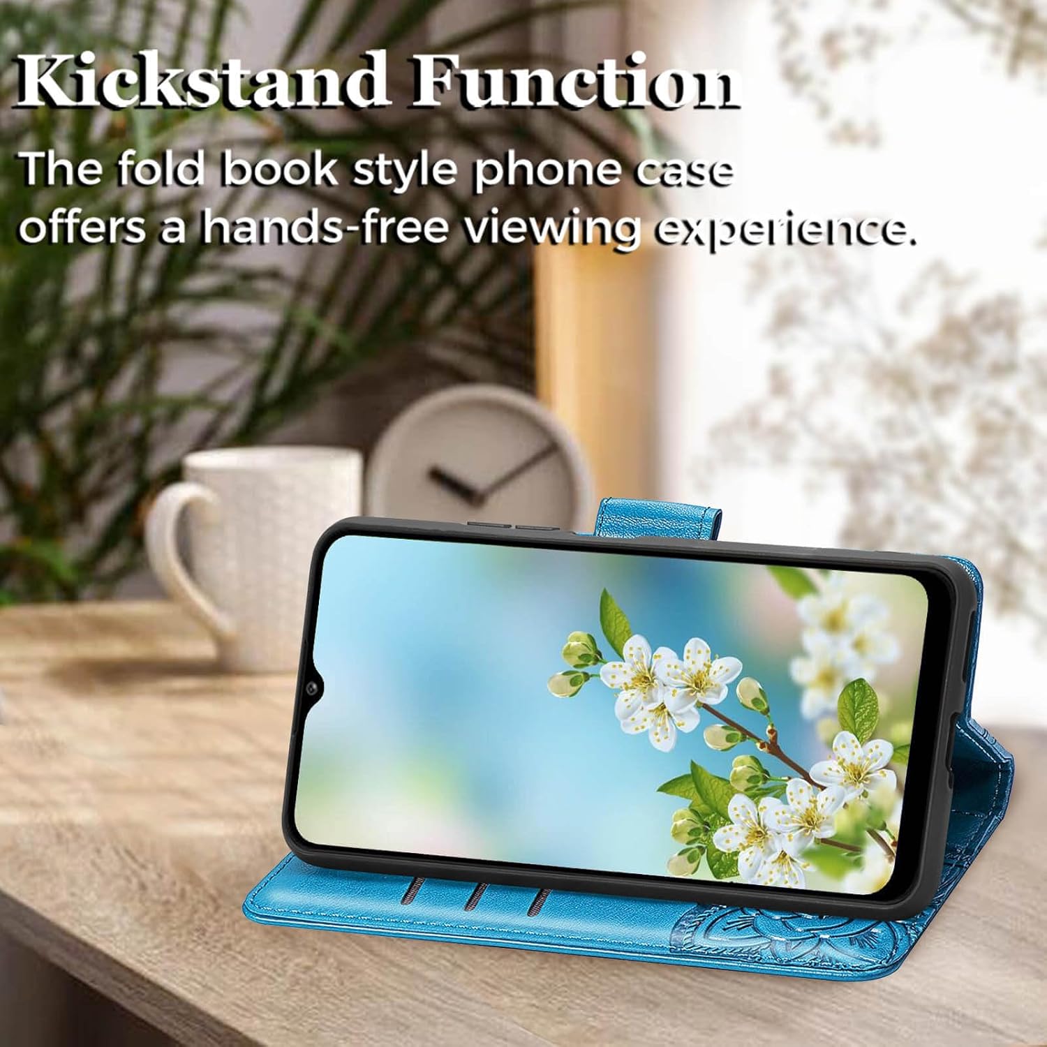 Funda diseñada para Samsung Galaxy A03S, funda de piel sintética en relieve de mariposa con tapa para tarjetas de crédito, soporte con ranuras para