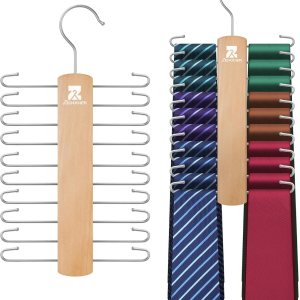 ZEDODIER Estante de corbata de madera, colgador de corbata para armario de hombres, capacidad de almacenamiento de 20, organizador de corbata ZEDODIER Estante de corbata de madera, colgador de corbata para armario de hombres, capacidad de almacenamiento de 20, organizador de corbata
