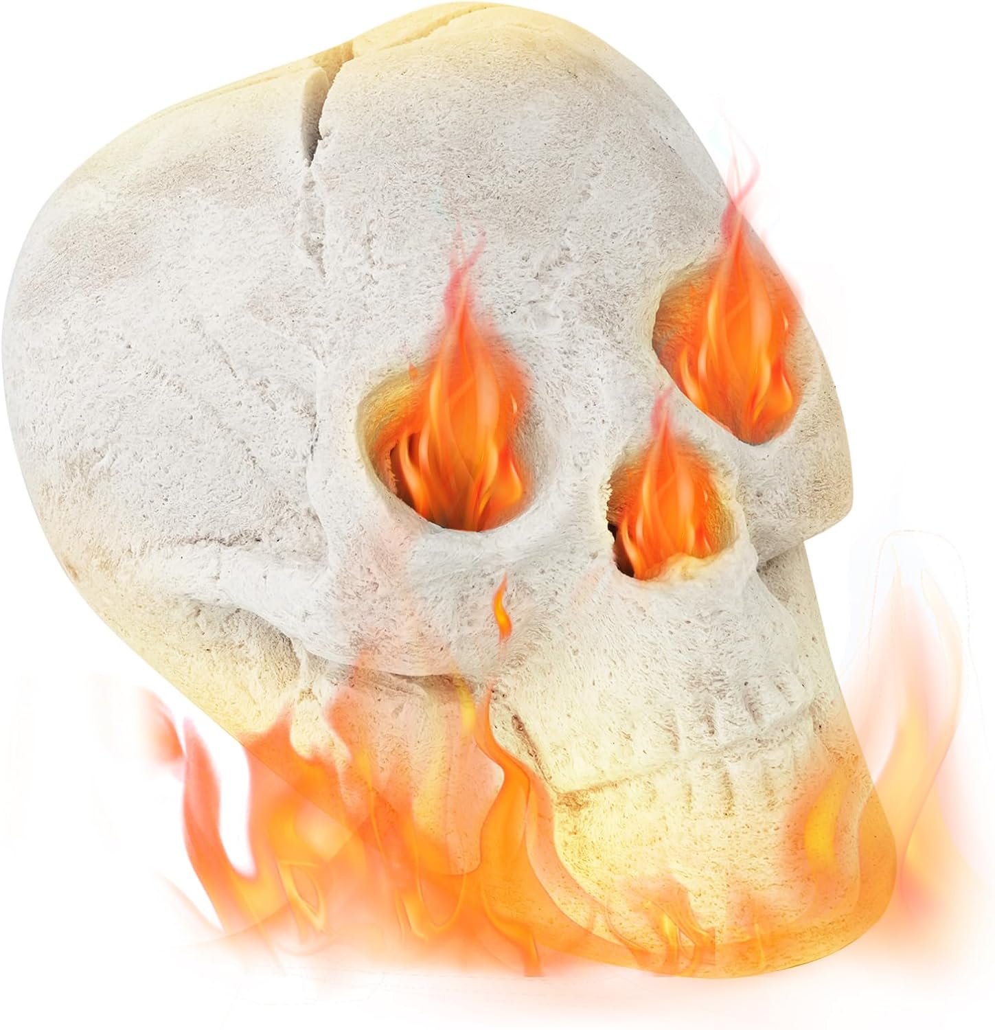Tangkula Calavera de cerámica para Halloween, calaveras humanas a prueba de fuego, reutilizables, con forma de calavera, decoración de Halloween