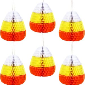 Sumind 6 piezas de decoración de nido de abeja para fiesta de Halloween, lindo centro de mesa de maíz de caramelo, adornos de Halloween, decoración Sumind 6 piezas de decoración de nido de abeja para fiesta de Halloween, lindo centro de mesa de maíz de caramelo, adornos de Halloween, decoración