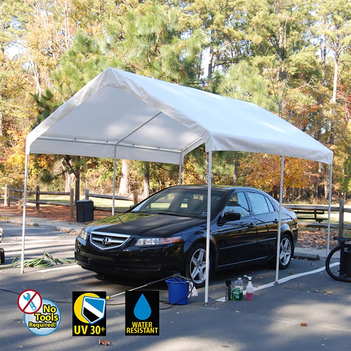King Canopy Toldo universal de 10 pies por 13 pies, marco de acero de 1 38 pulgadas, 6 patas, blanco, C61013PC