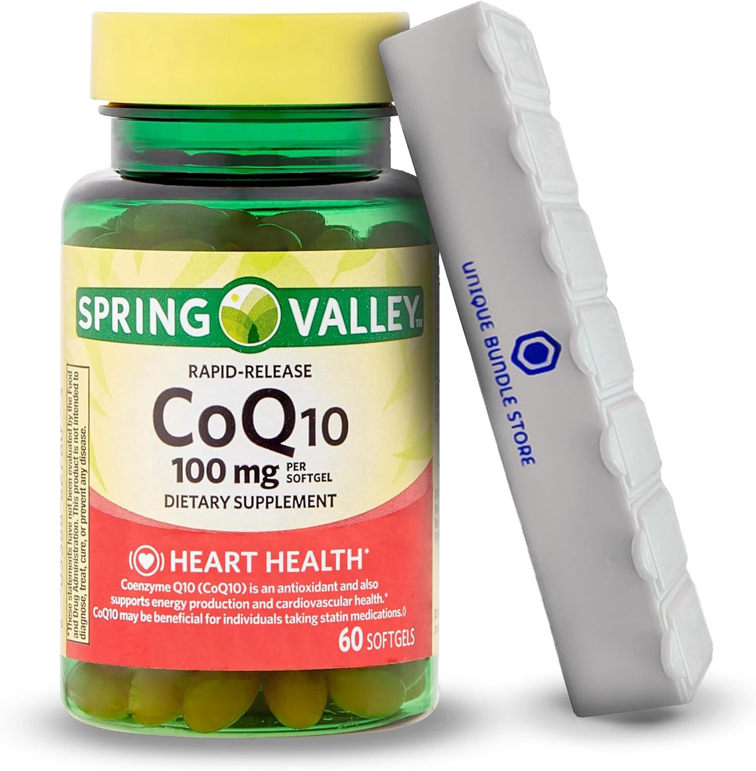 Spring Valley, CoQ10 100 mg, 60 unidades de suplemento dietético de liberación rápida para la salud del corazón, cápsulas blandas CQ10 de 100 mg +