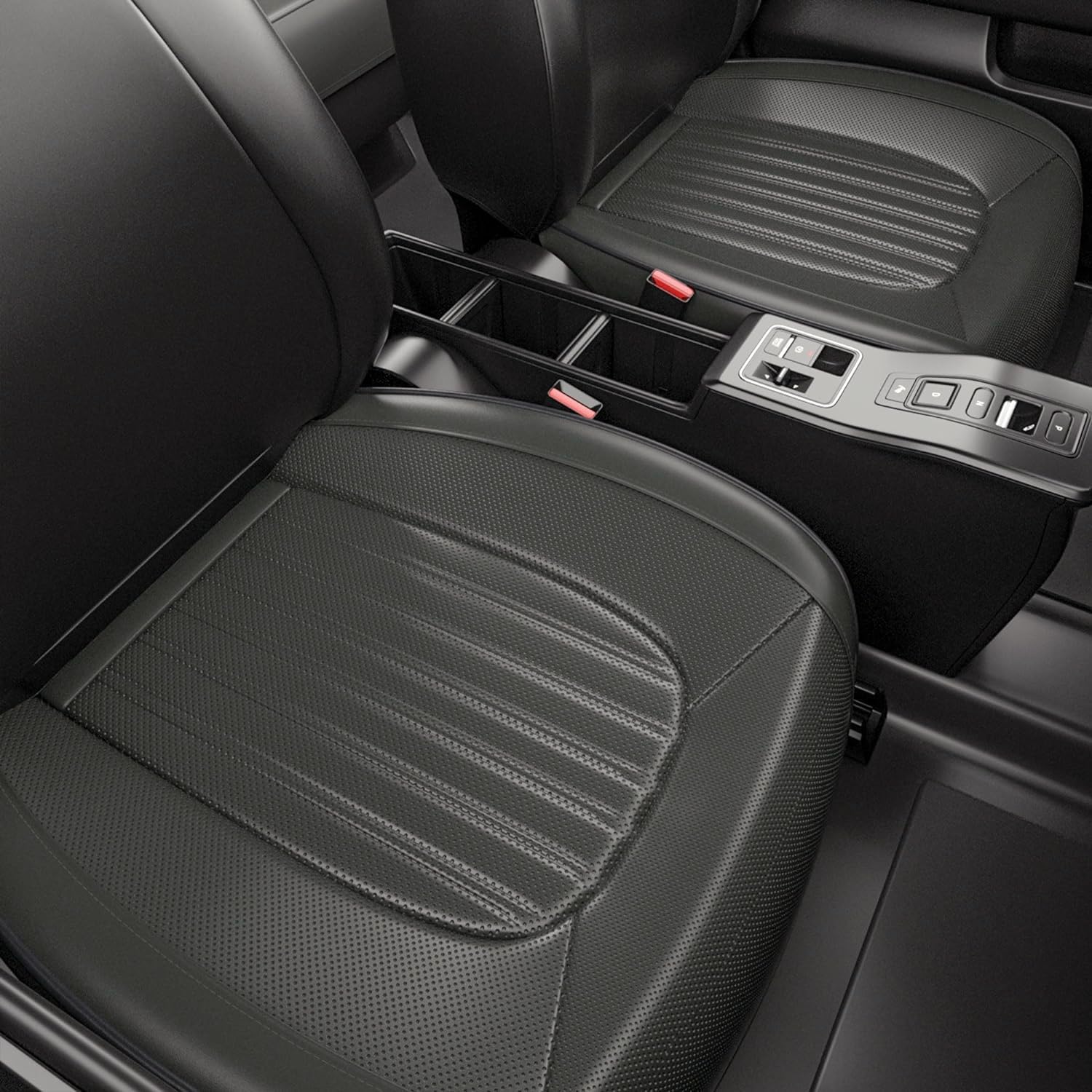 2 fundas ZC para asiento de automóvil, fundas de cojín para asiento delantero y inferior, piel de napa impermeable, antideslizantes y envolventes