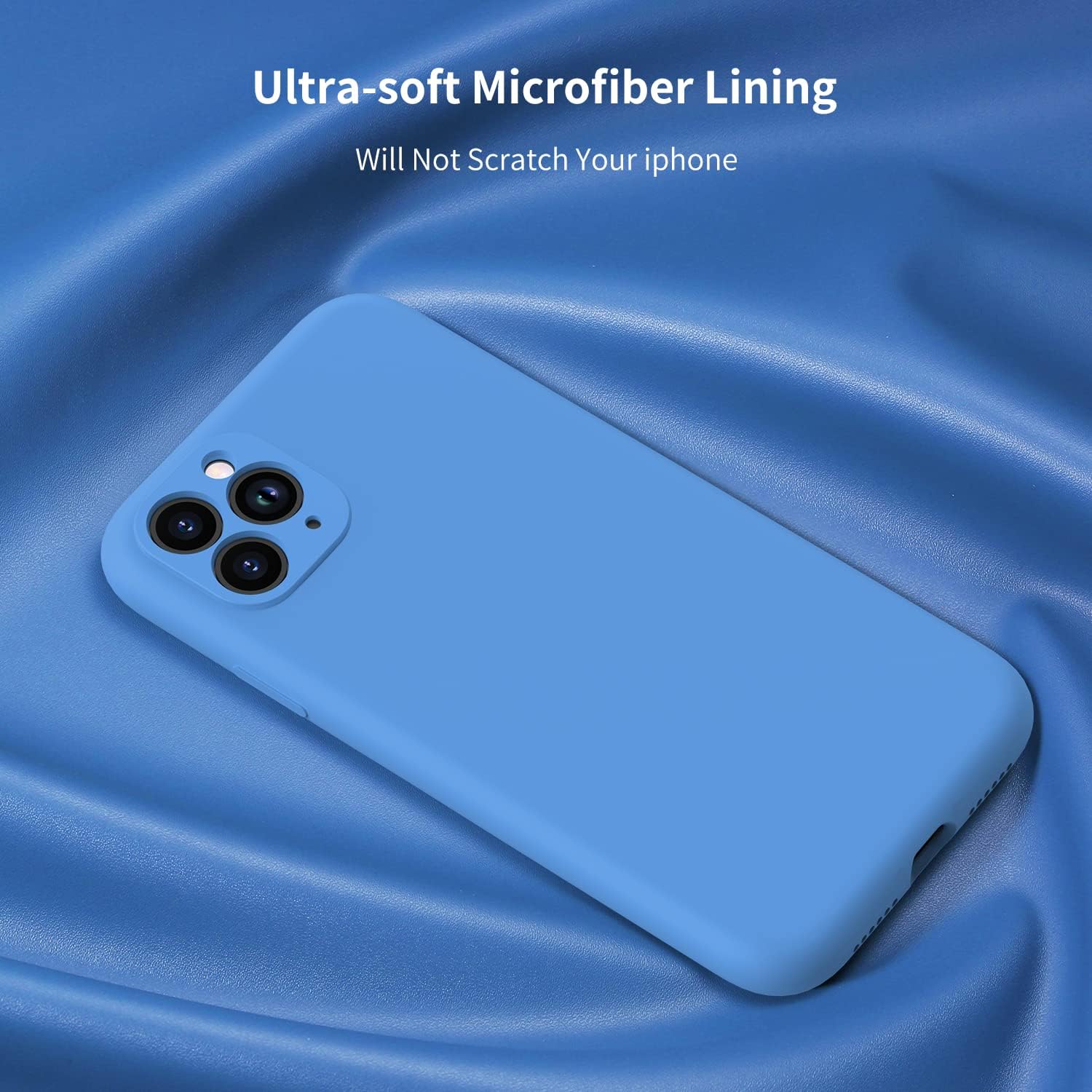 DorisMax Funda para iPhone 11 Pro Max con protector de pantalla – Protector de lente de cámara mejorado – Funda de silicona líquida suave de