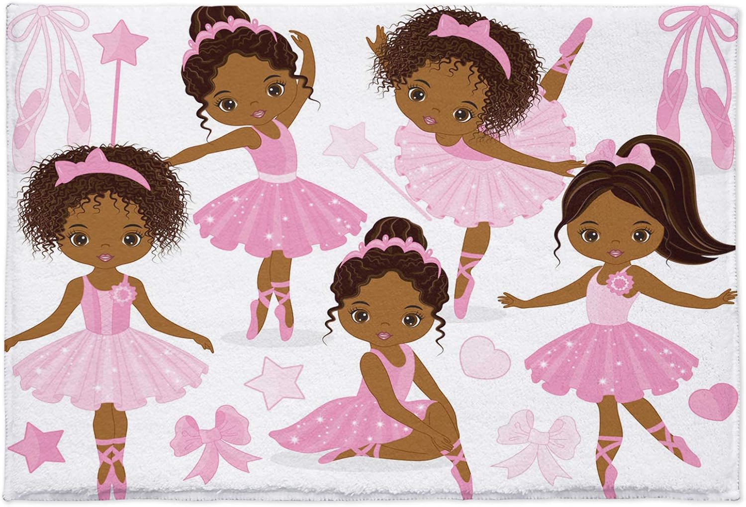 Alfombra de baño de felpa suave de 16 x 24 pulgadas, bonita bailarina negra absorbente de microfibra lujosa, alfombra de noche de goma