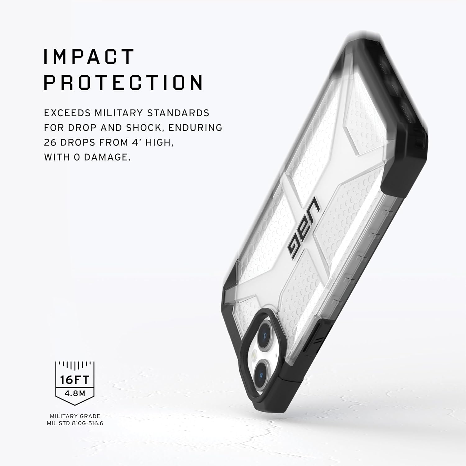 URBAN ARMOR GEAR UAG – Funda diseñada para iPhone 15, paquete de 6.1 pulgadas con cordón cruzado UAG para teléfono civil de 0.276 in, correa