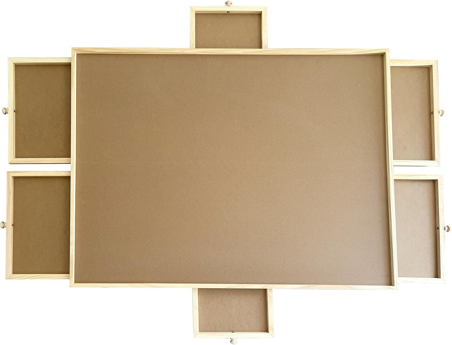 Mesa de rompecabezas de madera con 6 cajones y cubierta, tablero de rompecabezas portátil para adultos, mesa de rompecabezas de 30 x 21 pulgadas,