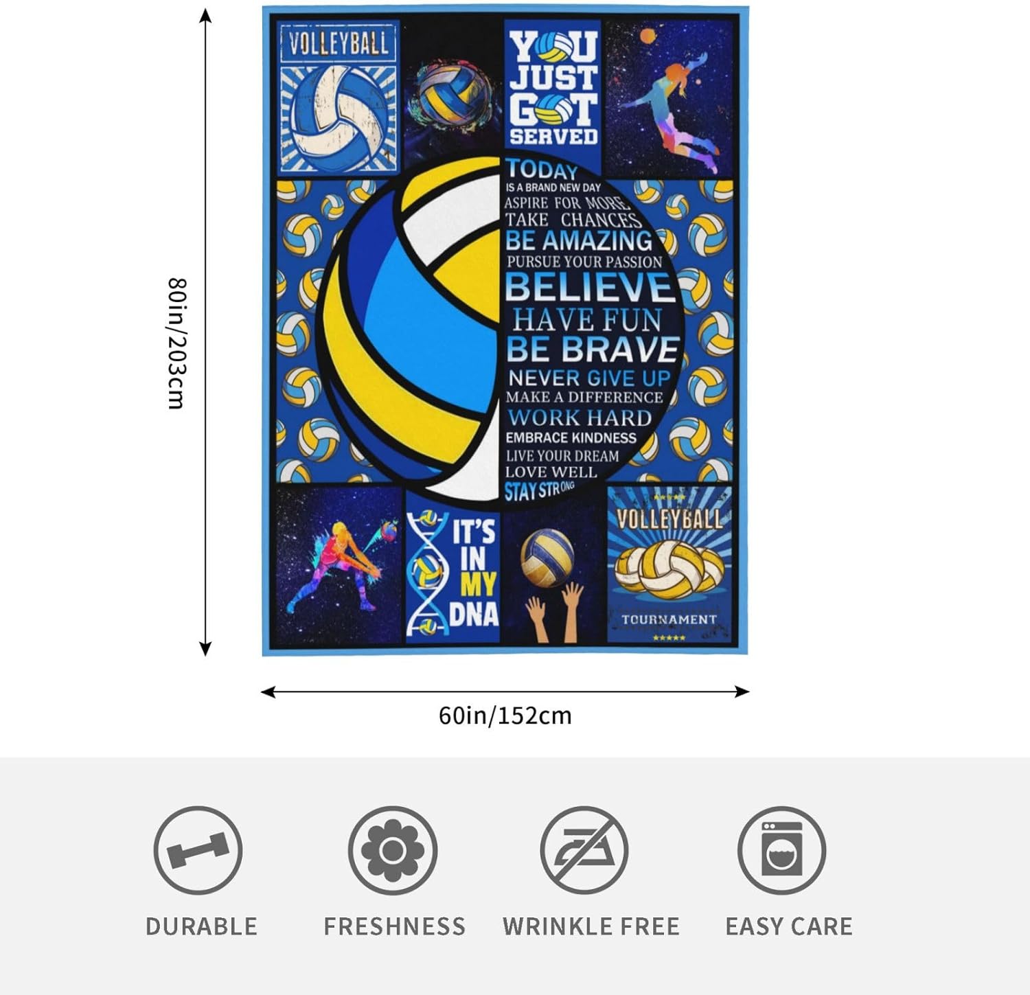 Manta de forro polar de voleibol, tamaño Queen, manta de cama suave, ligera, afelpada, acogedora, microfibra de lujo