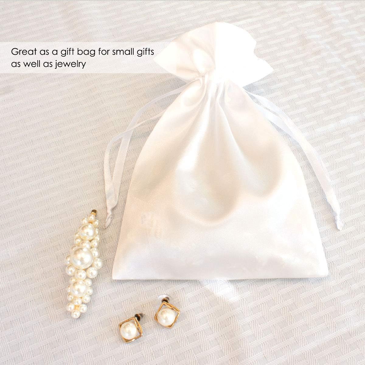 Bolsas de regalo de satén Knitial, bolsas de joyería, bolsas de regalo de boda con cordón,para baby shower, bolsas de regalo de Navidad, 50 por