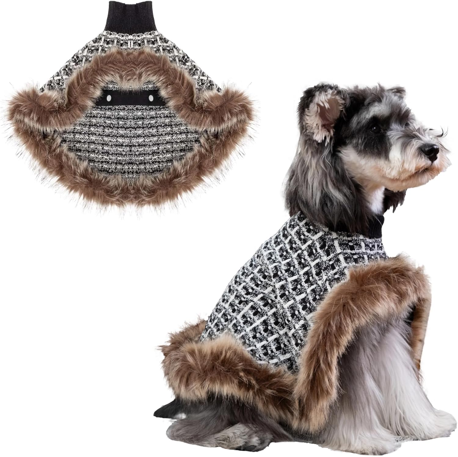 UNIPUP DS95S DS95S – Suéter de punto para perros pequeños, abrigo de punto para perros pequeños, ropa clásica de cuello alto grueso para perros con