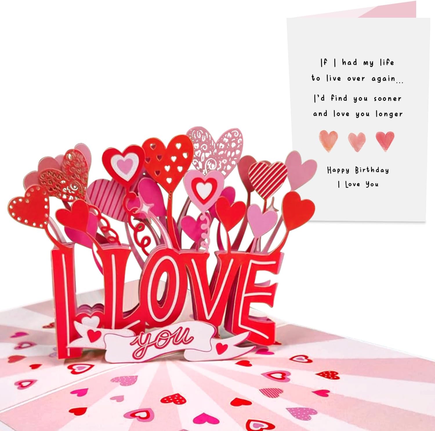 CENTRAL 23 Tarjeta desplegable de amor  Tarjeta de cumpleaños para novio  Te amo más tiempo  Dulces tarjetas de felicitación 3D para hombres y