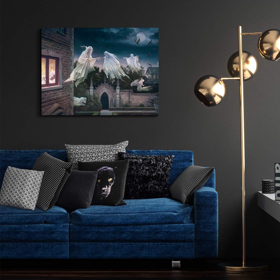 Denozer – Lienzo decorativo para pared, imágenes temáticas de Halloween, decoración de pared del hogar, para dormitorio, sala de estar, impresiones