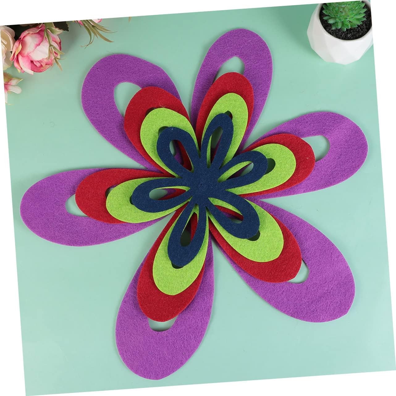 4 manteles individuales de cuatro colores tallados para mesa de comedor, trípode, manteles individuales separadores, protectores de mesa, tapetes de