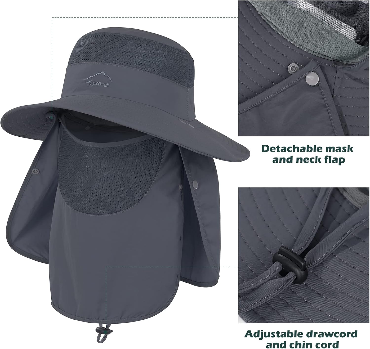 Century Star Sombrero de pesca plegable para mujer y hombre, protección solar, protección UV, sombrero de senderismo, cubo de tribu al aire libre