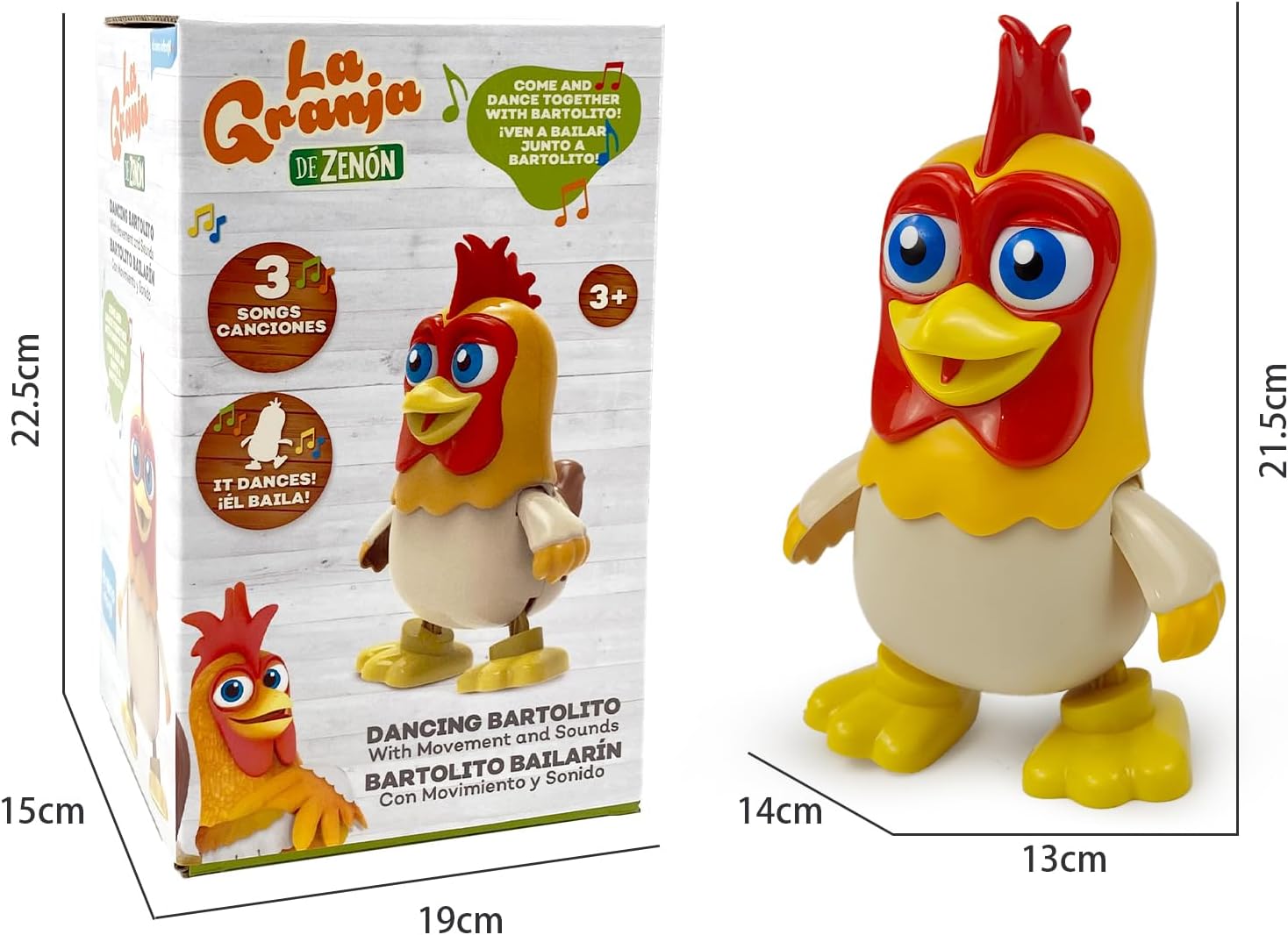 TOYMAKER La Granja de Zenon Bartolito Bartolito – Juguetes para bebés bailarines, música para niños, juguetes educativos interactivos de aprendizaje