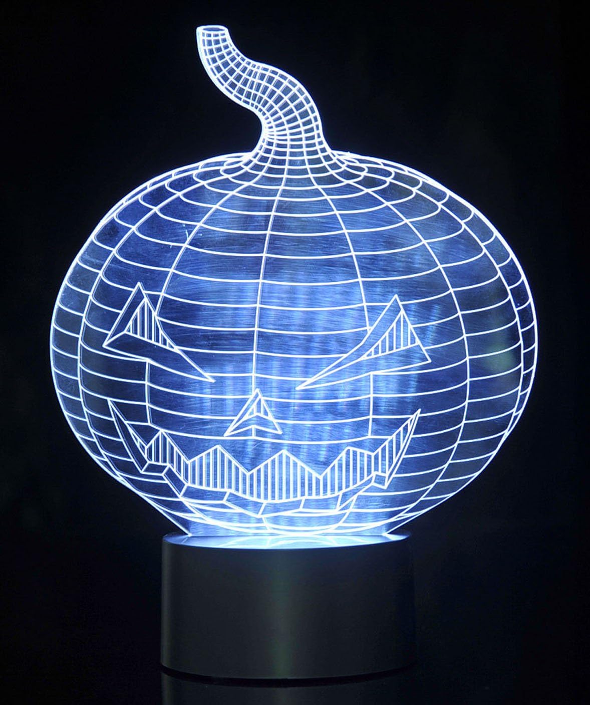 powertrc 3d led Ilusión óptica calabaza Jack-o ‘-lantern Luz Nocturna multicolores USB con suministro de corriente