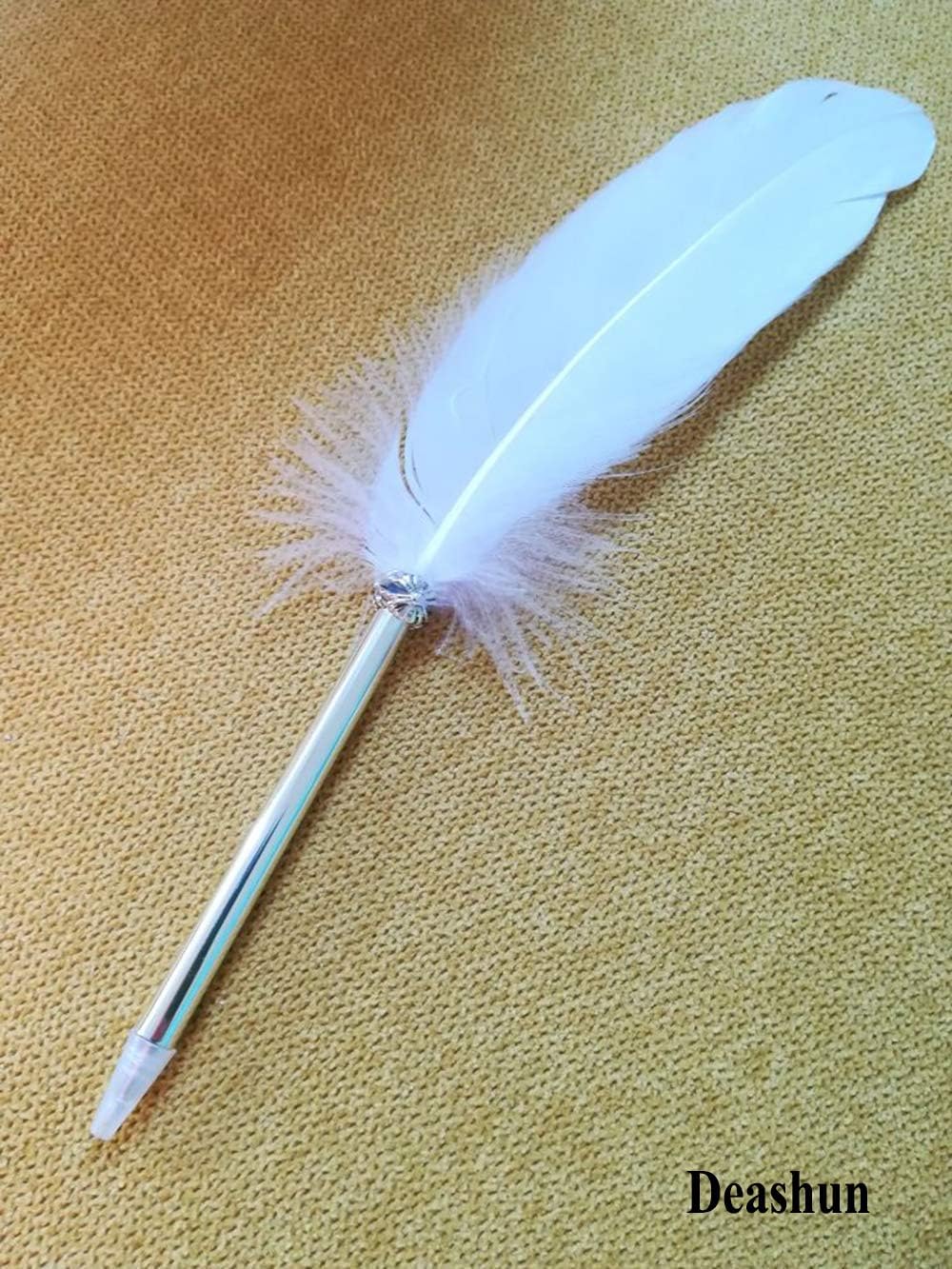 Bolígrafo de plumas naturales para niños, escritura escolar, firmas, pluma retro para escribir en la boda