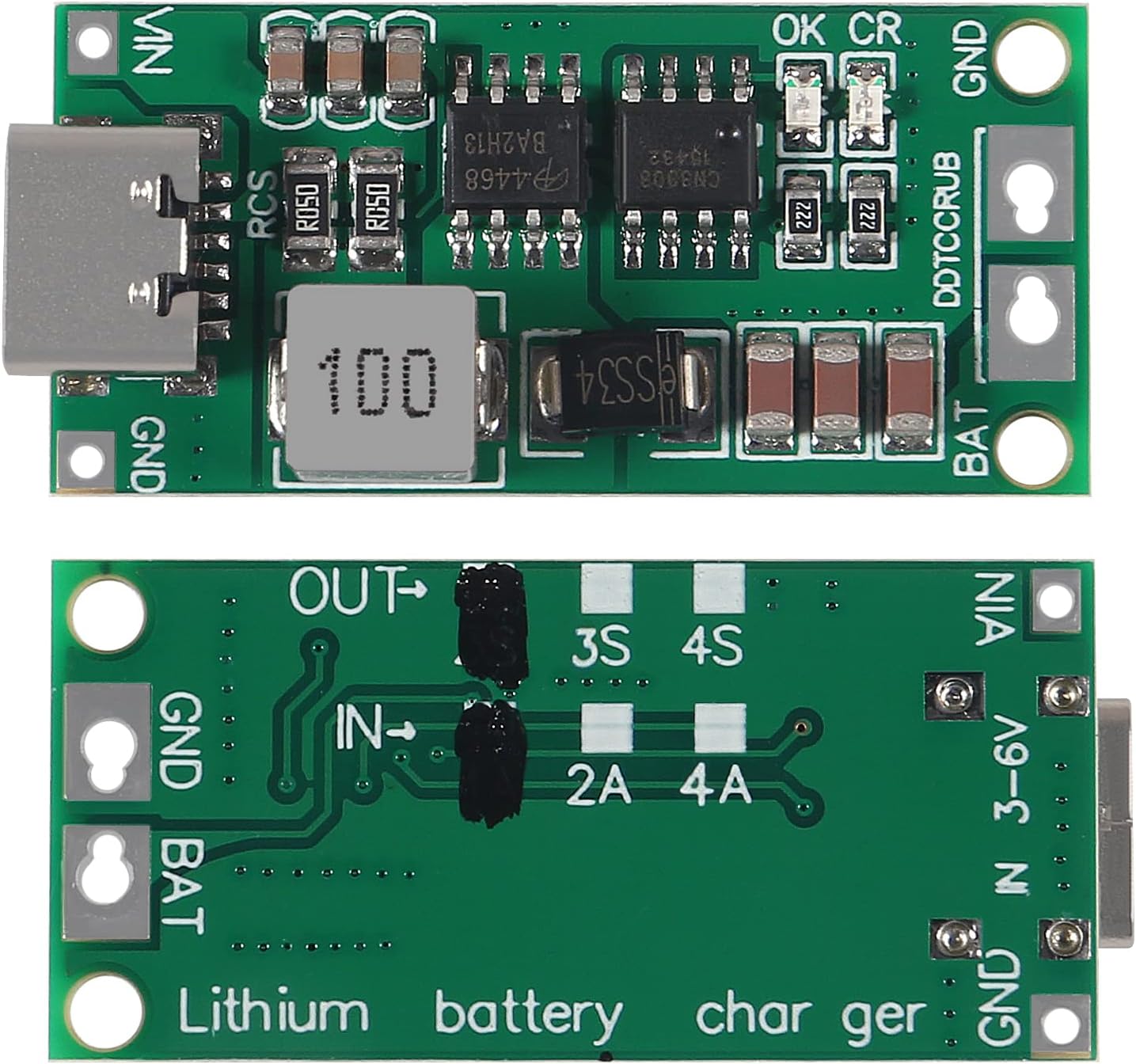 3PCS 18650 Batería de litio Multi-Cell 2S 3S 4S Tipo-C a 8.4V 12.6V 16.8V Booster LiPo polímero LiPo cargador de iones de litio 7.4V 11.1V 14.8V