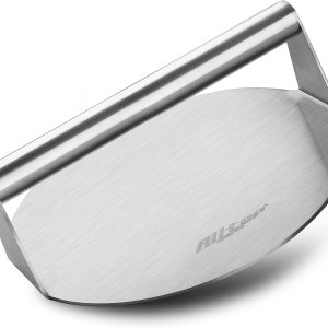 ALLTOP Smash – Prensa de hamburguesas antiadherente de acero inoxidable para plancha plana, parrilla, barbacoa, cocina, herramienta redonda grande ALLTOP Smash – Prensa de hamburguesas antiadherente de acero inoxidable para plancha plana, parrilla, barbacoa, cocina, herramienta redonda grande