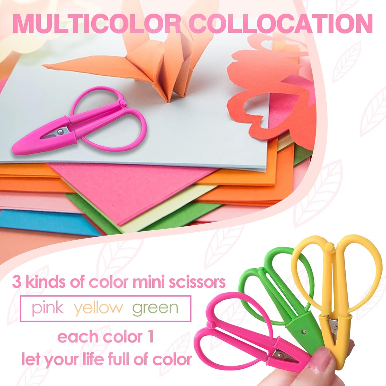 Juego de 3 mini tijeras  Tijeras pequeñas de viaje con tapa, tijeras portátiles para costura, manualidades e hilo, colores surtidos