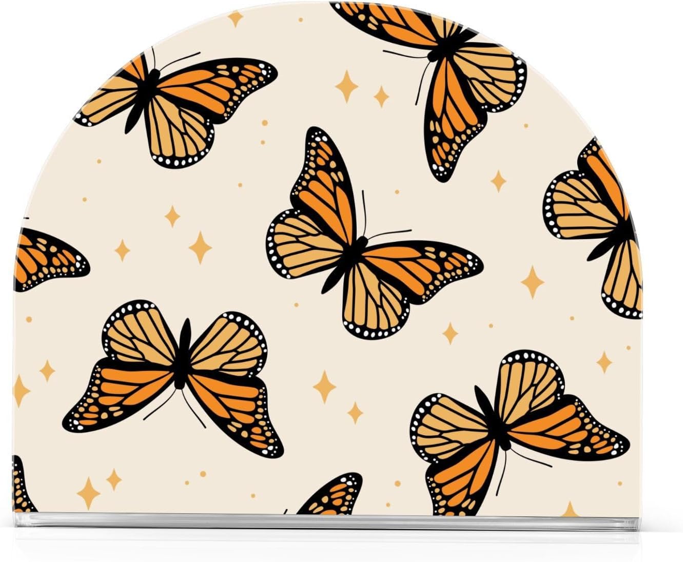 Monarch – Servilletero con diseño de mariposas para mesa de papel, dispensador de pañuelos acrílicos, cocina, comedor, baño, fiesta, decoración de