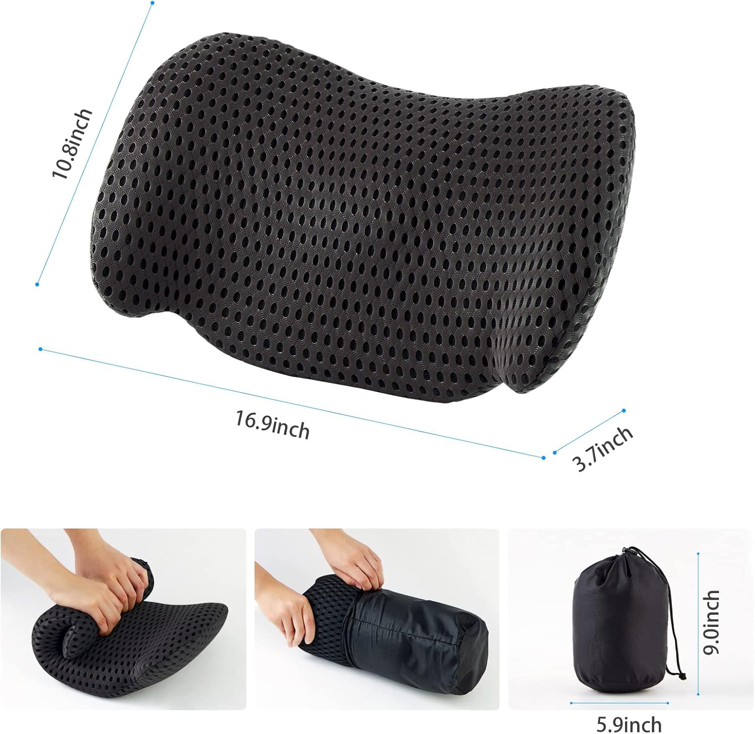 Almohada lumbar inicial, almohada de apoyo lumbar personalizada para silla de oficina, asiento de automóvil, almohada ergonómica de espuma