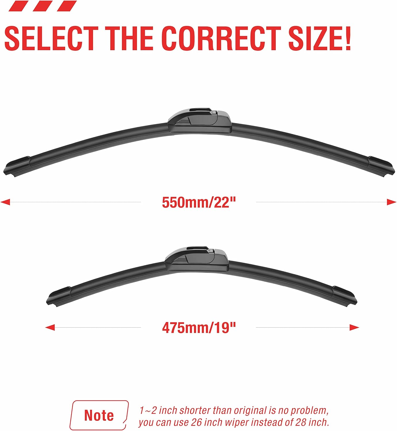 Repuesto de escobillas de limpiaparabrisas con calidad de fabricante original del equipo, 22y 19pulgadas, compatible con Cadillac CTS 2013-2008, GMC