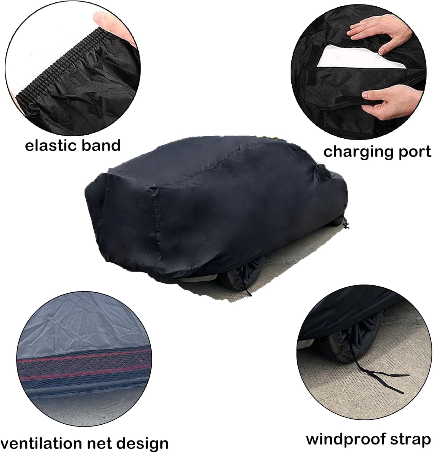 Tesla Model Y – Funda impermeable para automóvil, cubierta exterior completa, protección contra todo tipo de clima, a prueba de rayos UV, protector