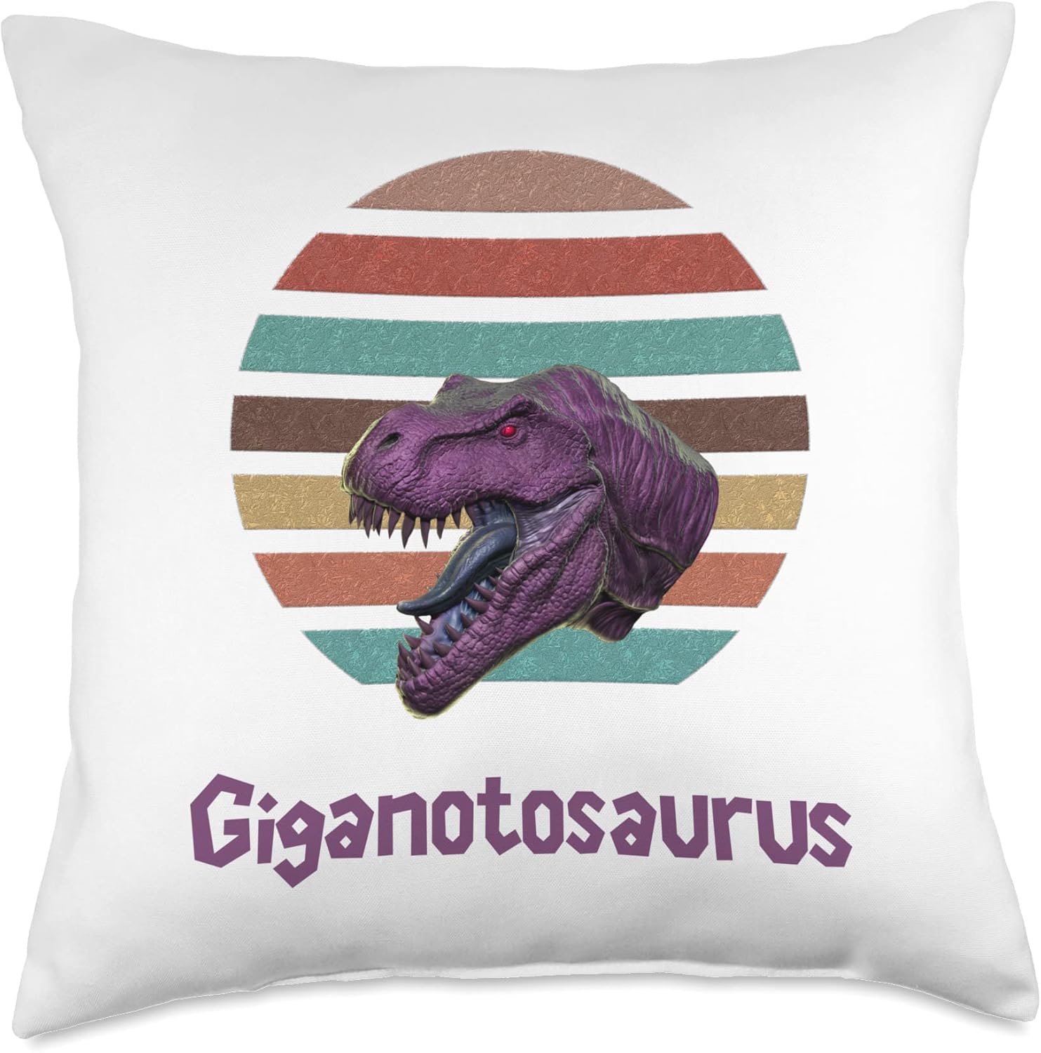 Giganotosaurus Dinosaur Retro Father’s Day 2024 Giganotosaurus Retro T rex Prehistoric Dinosaur Father’s Day Throw Pillow, 18×18, Multicolor