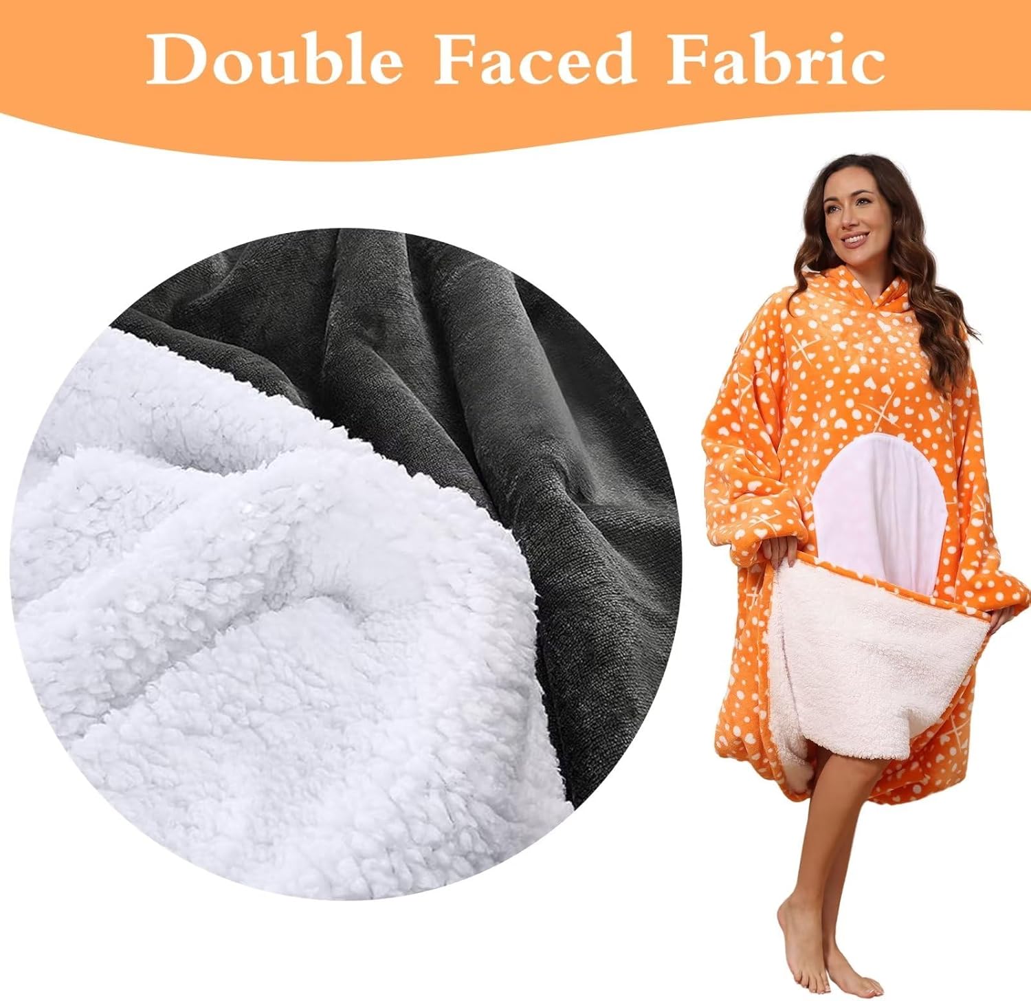 Moinlizy Manta con capucha para mujer, manta larga de gran tamaño, acogedora sudadera para adultos, cálida manta Sherpa con capucha para mujeres y